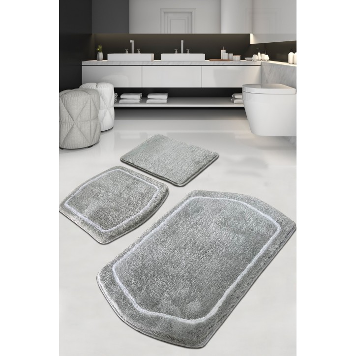 Alfombra de baño Set (3 piezas) Genom  gris