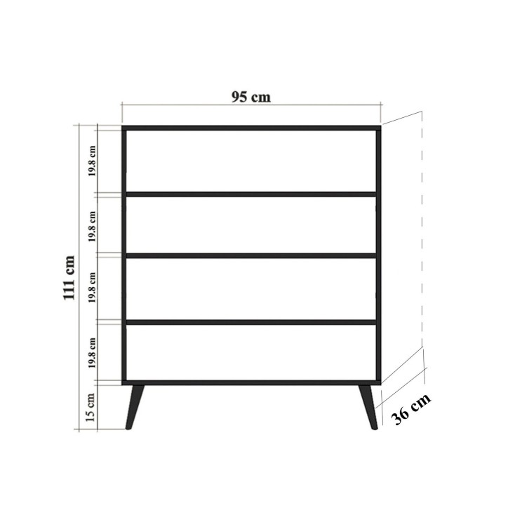 Mueble auxiliar Multilüx Cats amarillo negro blanco