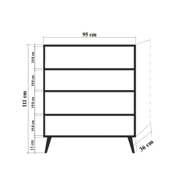 Mueble auxiliar Multilüx Cats amarillo negro blanco - 869VEL3986