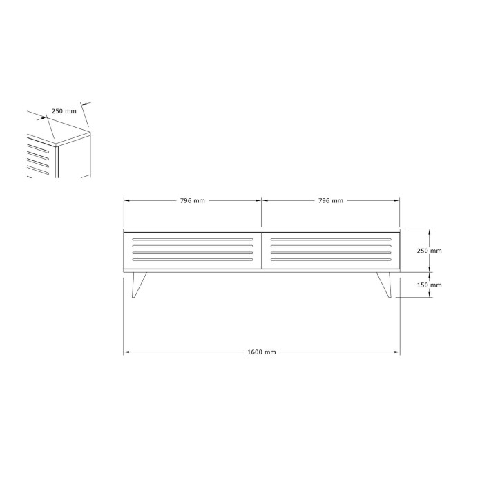 Mueble TV Hill blanco nogal