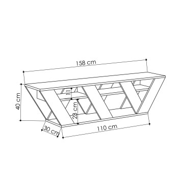 Mueble TV Ralla antracita - 855DTE3069