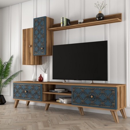 Mueble TV con estante Class S calcedonia nogal