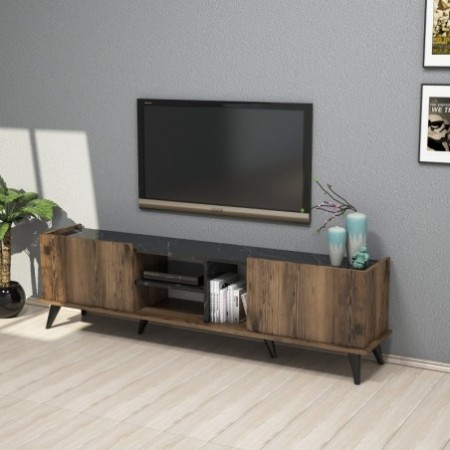 Mueble TV Elegante 1330 negro nogal