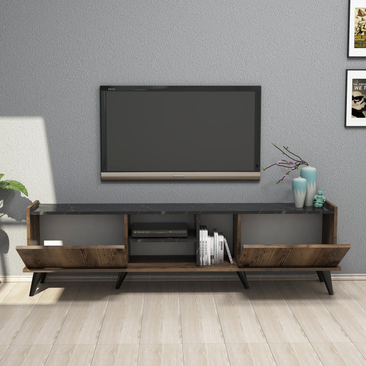 Mueble TV Elegante 1330 negro nogal