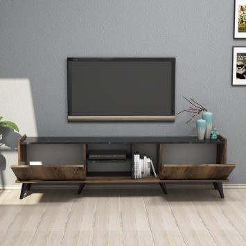 Mueble TV Elegante 1330 negro nogal - 389MZA1109