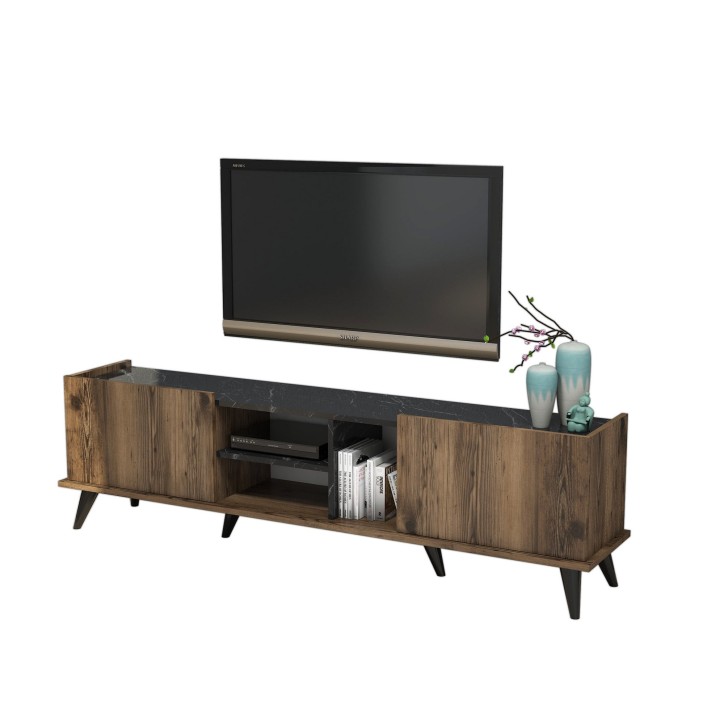 Mueble TV Elegante 1330 negro nogal