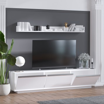 Mueble TV con estante Prag blanco - 746JUG3003