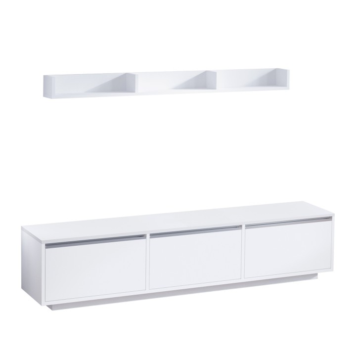 Mueble TV con estante Prag blanco