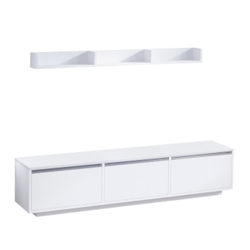 Mueble TV con estante Prag blanco - 746JUG3003