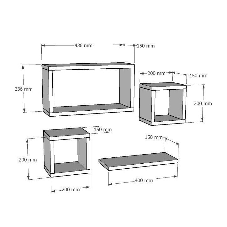 Estante de pared Babi blanco