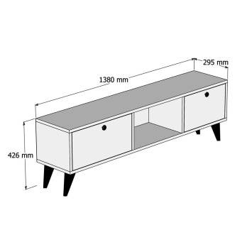 Mueble TV Serenat 1210 negro nogal - 389MZA1119