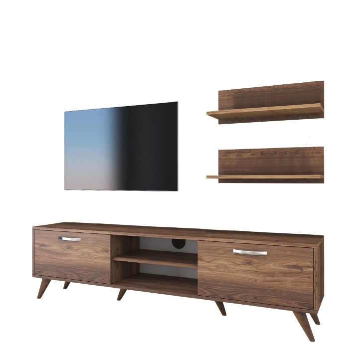 Mueble TV con estante M48 1050 nogal