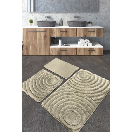 Alfombra de baño Set (3 piezas) Wave  piedra