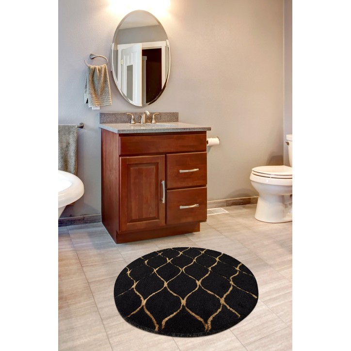 Alfombra de baño Infinity  oro negro