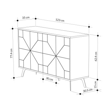 Aparador Dune roble - 855DTE4216