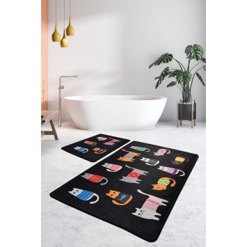 Alfombra de baño Set (2 piezas) Black Cats multicolor