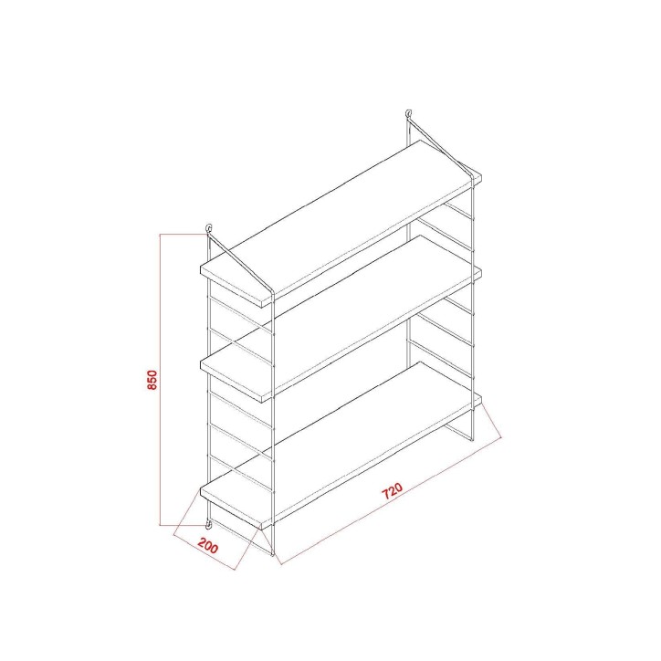 Estante de pared Armoni 3 roble