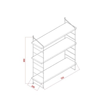 Estante de pared Armoni 3 roble - 775DCM1686