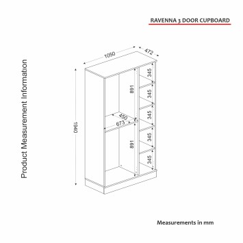 Armario Ravenna 3 Kapılı dorado blanco - 804TRH3903