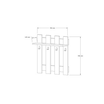 Perchero de pared Carina blanco - 835PUQ4004