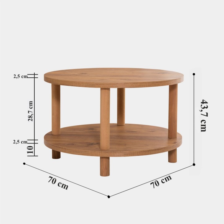 Mesa de centro Roby pino atlántico