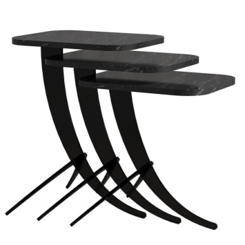 Set mesas de café (3 piezas) Pion negro - 845HCT2875