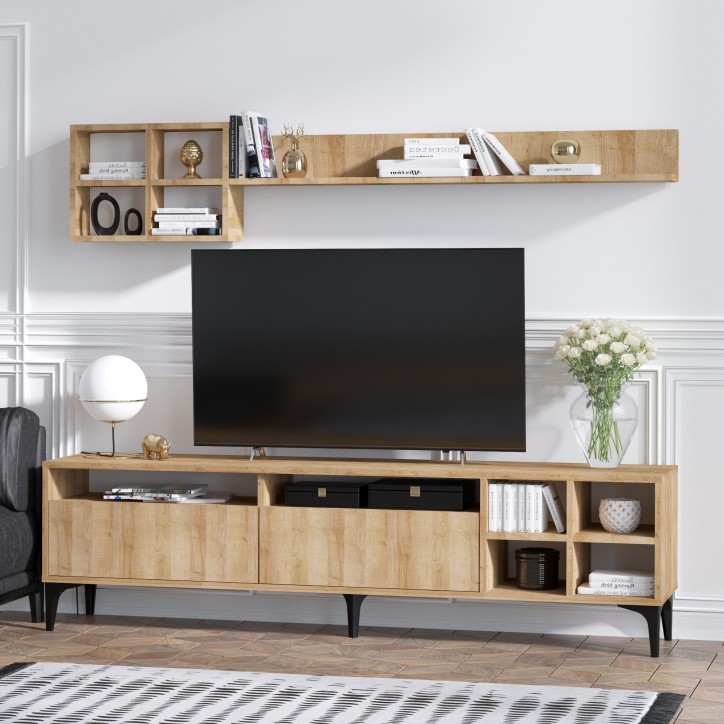 Mueble TV con estante Debbie roble