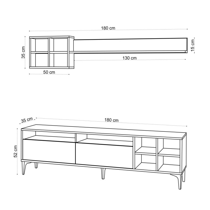 Mueble TV con estante Debbie roble