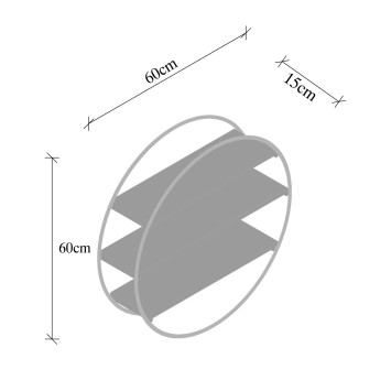 Estante de pared Tulipa nogal negro - 491CRT1101