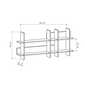 Estante de pared Beads blanco - 855DTE1603