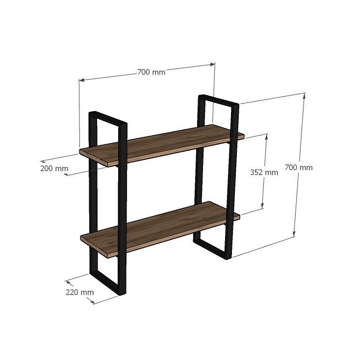 Estante de pared Buba zafiro roble negro