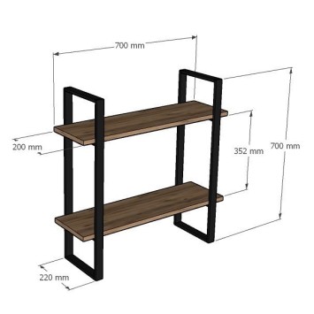 Estante de pared Buba zafiro roble negro - 495SSE1107