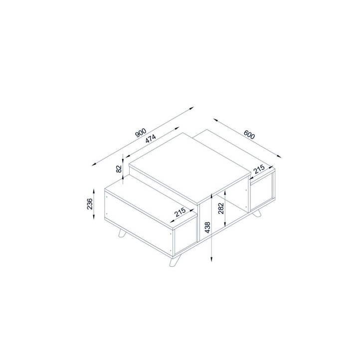 Mesa de centro Eriberto nogal blanco