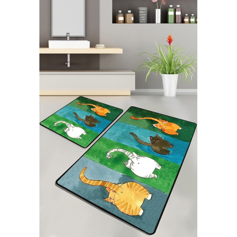 Alfombra de baño Set (2 piezas) Gatto Carino multicolor