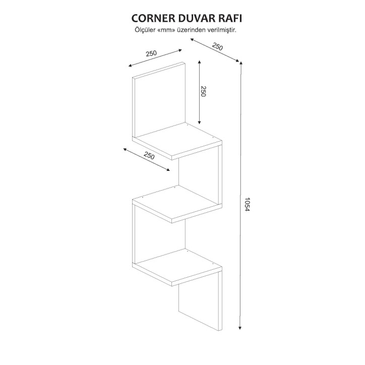 Estante de pared Corner blanco