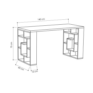 Escritorio de estudio Maze roble blanco - 855DTE3835