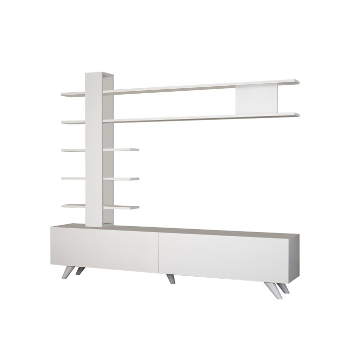 Mueble TV con estante Aleyna blanco