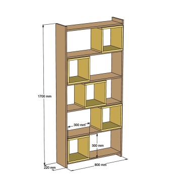 Librería Box calcedonia nogal - 845HCT3602