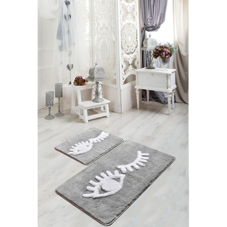 Alfombra de baño Set (2 piezas) Big Eyes  gris blanco