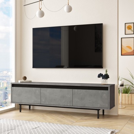 Mueble TV LV1-RL negro plata