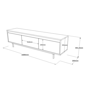 Mueble TV LV1-RL negro plata - 921YRD1102