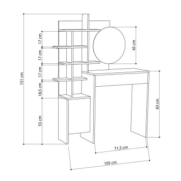 Tocador Mup roble blanco - 855DTE4303