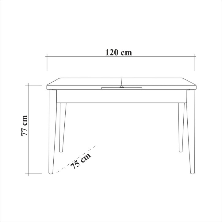 Mesa de comedor extensible Santiago Masa pino atlántico