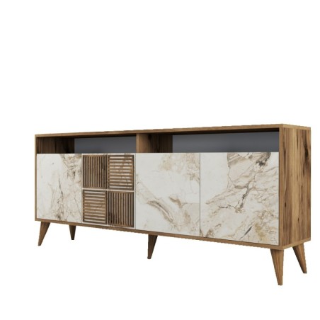 Conjunto de muebles de salón Milan 523 blanco nogal