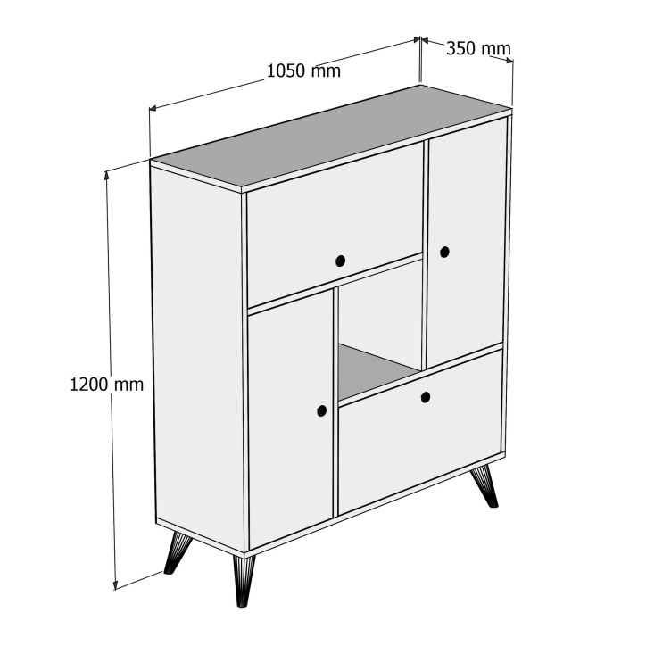 Mueble auxiliar Hercules 3100 nogal