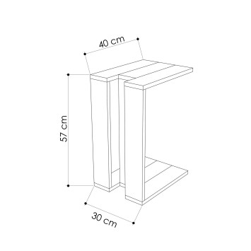 Mesa auxiliar Muju antracita roble - 855DTE2882