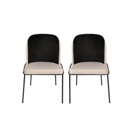 Set 2 sillas 145 V2 crema negro