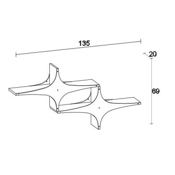 Estante de pared Susen 2 blanco - 775DCM1833