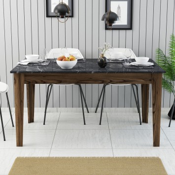 Mesa comedor Milan 518 negro nogal - 845HCT1406