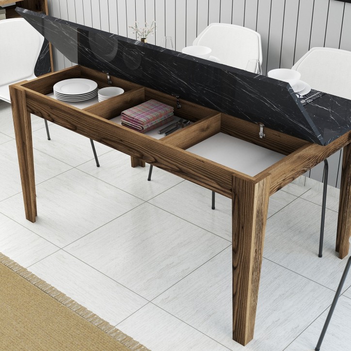 Mesa comedor Milan 518 negro nogal